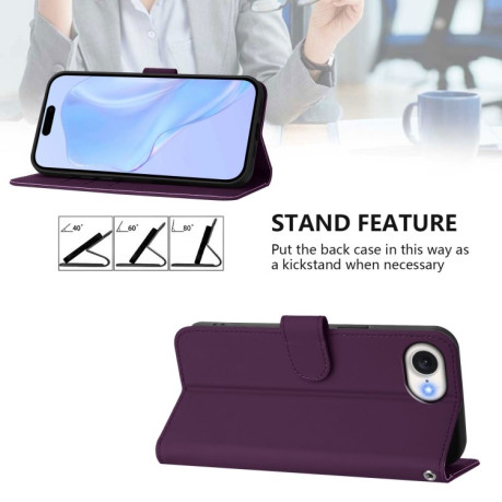 Чехол-книжка Skin Feel S-type для iPhone 16e - фиолетовый