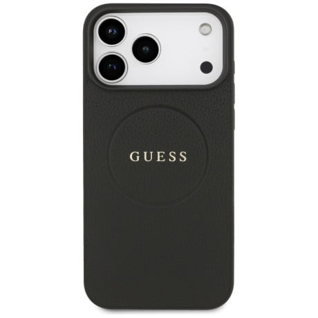 Оригинальный чехол Guess Grained Ring с MagSafe на iPhone 17 Pro Max - black