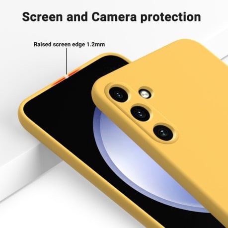 Силіконовий чохол Solid Color Liquid Silicone для Samsung Galaxy A55 5G - жовтий