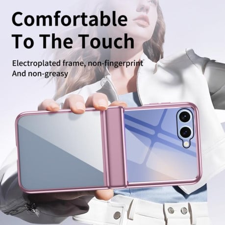 Чехол с матовой “ледяной” спинкой Cold Ice для Samsung Galaxy Flip 7 5G - розовый