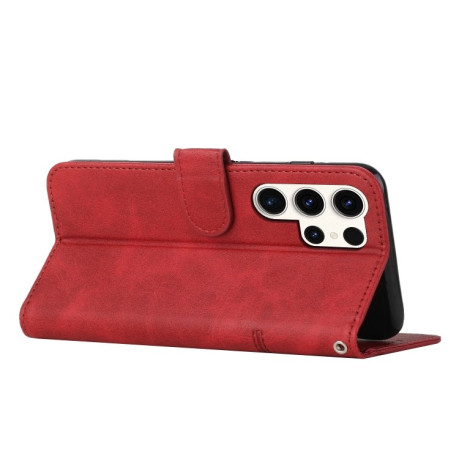 Чехол-книжка Stitching Calf Texture для Samsung Galaxy S25 Ultra 5G - красный