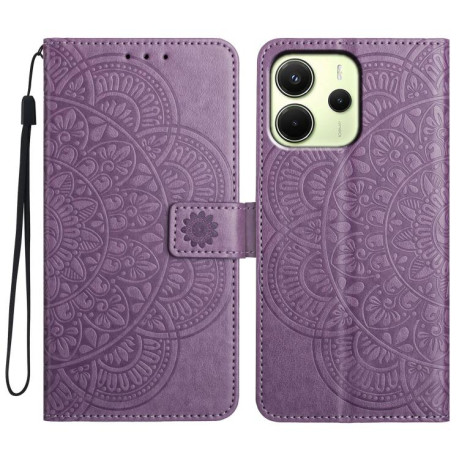 Чохол-книжка Flower Embossed Leather Xiaomi Redmi Note 14 4G 164.48mm - фіолетовий