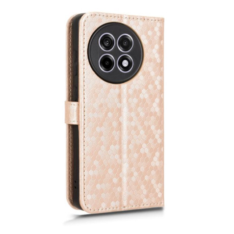 Чехол-книжка Honeycomb Dot для OnePlus 13R/Ace 5/Ace 5 Pro - золотой