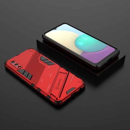 Противоударный чехол Punk Armor для Samsung Galaxy A02 / M02 - красный