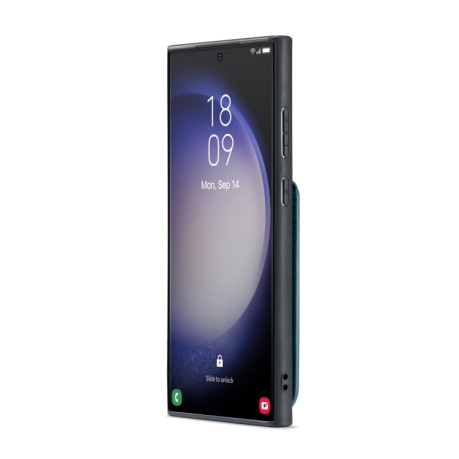 Протиударний чохол Fierre Shann Crazy Horse Card Holder на Samsung Galaxy S24 Ultra 5G - синій