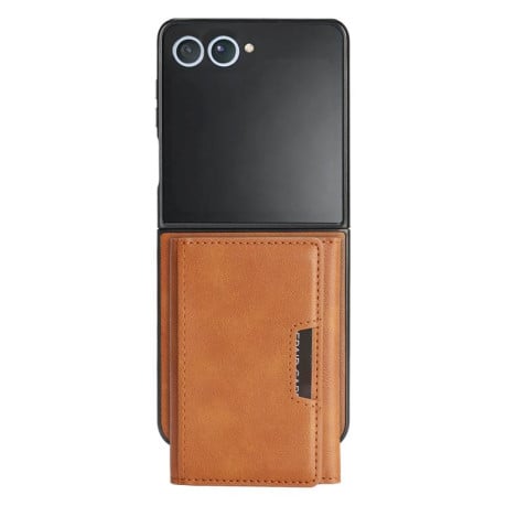 Чохол-книжка Kalebol Strong з MagSafe Tri-Fold з кишенькою для карт на Samsung Galaxy Filp 7 - коричневий