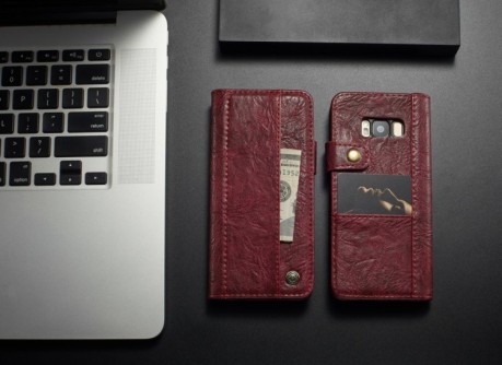 Чехол-книжка CaseMe Crazy Horse Texture на Samsung Galaxy S8 /G950-красный