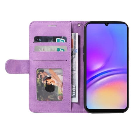 Чохол-книжка Dual-color Splicing Flip Leather на Samsung Galaxy A07 5G - фіолетовий