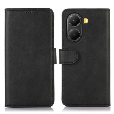 Чехол-книжка Cow Texture для Xiaomi Poco X7 Pro - черный