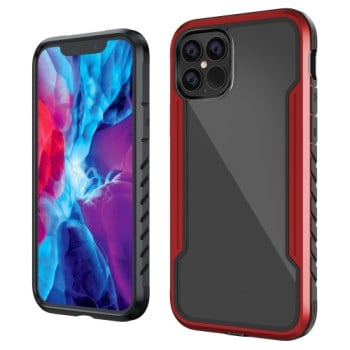 Противоударный металлический чехол Armor Metal Clear на iPhone 12 Mini - красный