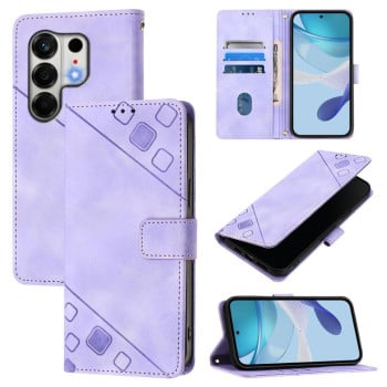 Чехол-книжка Skin-feel Embossed на Tecno Camon 50 4G — светло-фиолетовый