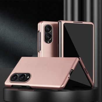 Противоударный софт-тач чехол Escase на Samsung Galaxy Fold8 5G — розово-золотой