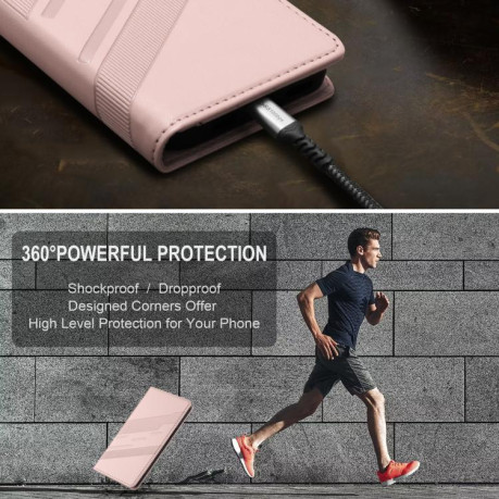 Чехол-книжка Embossed Multi-functional Wallet Retro Leather на Infinix Hot 50 Pro 4G - розовый
