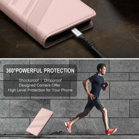 Чехол-книжка Embossed Multi-functional Wallet Retro Leather на Samsung Galaxy F16 5G / M16 5G - розовый