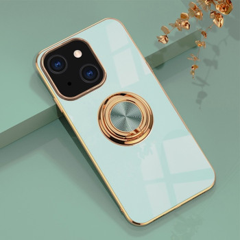Чехол 6D Electroplating with Magnetic Ring для iPhone 13 Pro Max - голубой