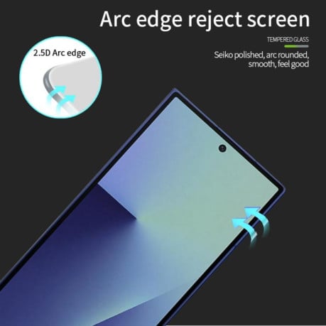 Защитное стекло PINWUYO 9H 3D Full Screen на Samsung Galaxy Fold 7 - черное