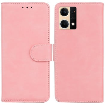 Чехол-книжка Skin Feel Pure Color для OPPO Reno7 4G - розовый