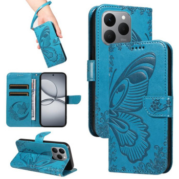 Чехол-книжка Swallowtail Butterfly Embossed Leather для Realme 15T 5G — синий