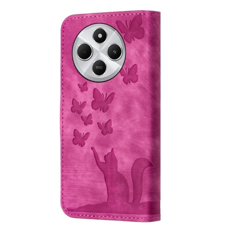 Чохол-книжка Cat Embossing Pattern на Xiaomi Redmi A4 5G - рожевий