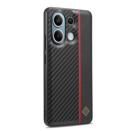 Чехол LCIMEEKE 3 in 1 Carbon Fiber Texture для Xiaomi Redmi Note 13 4G - черный