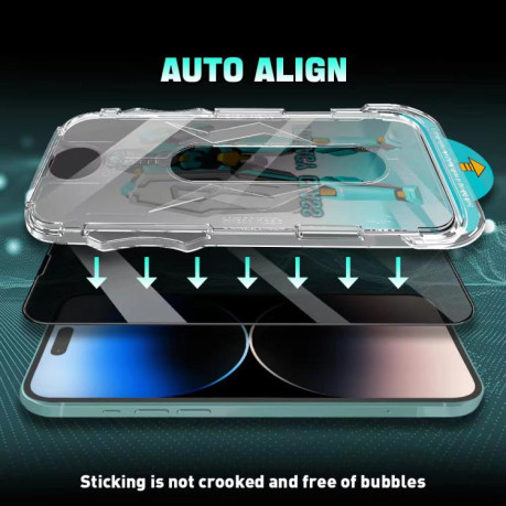 Защитное Стекло Easy Install 28 Degree Privacy Armor Tempered Glass для iPhone 16e - черное