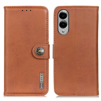 Чохол-книжка KHAZNEH Cowhide Texture для Samsung Galaxy S25 Edge 5G - коричневий