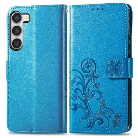 Чохол-книжка Four-leaf Clasp Embossed на Samsung Galaxy A54 5G - синій