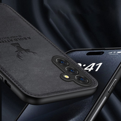 Ультратонкий чехол Deer Head Cloth Skin для Samsung Galaxy S24 FE 5G - белый