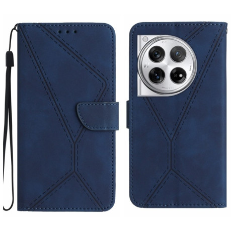 Чехол-книжка Stitching Embossed Leather для OnePlus 12R 5G Global - синий