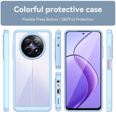 Противоударный чехол Colorful Acrylic Series для Realme 13 5G/12 5G/12X 5G - синий
