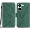 Чехол-книжка Stitching Embossed Leather на Xiaomi Poco X8 Pro 5G — зелёный