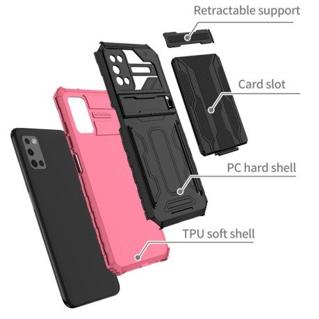 Противоударный чехол Armor Card для Samsung Galaxy A03s - розовый