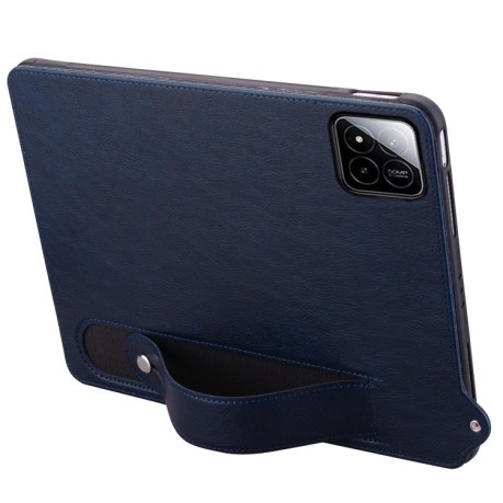 Противоударный чехол Wristband Leather Back для Xiaomi Pad 7 / 7 Pro - синий