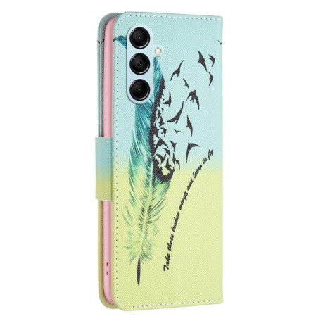 Чехол-книжка Colored Drawing Pattern для Samsung Galaxy M14 5G - Feather