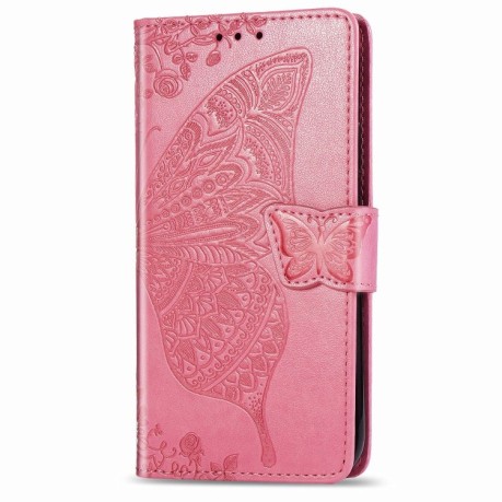 Чехол-книжка Butterfly Love Flowers Embossing на Samsung Galaxy Note10 Lite / A81 / M60s -розовый