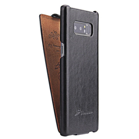 Кожаный флип-чехол Fierre Shann Retro Oil Wax на Samsung Galaxy Note 8-черный