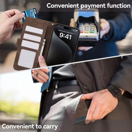 Чохол-книжка ABEEL Color Block Magnetic RFID Leather для Samsung Galaxy S25 Edge 5G - коричневий