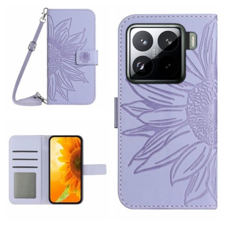 Чохол-книжка Skin Feel Sun Flower для Xiaomi 15 Pro - фіолетовий