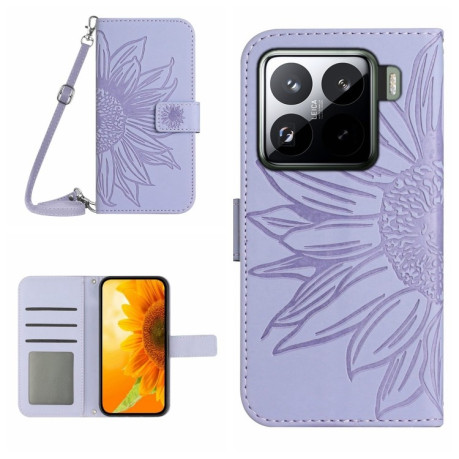 Чехол-книжка Skin Feel Sun Flower для Xiaomi 15  - фиолетовый