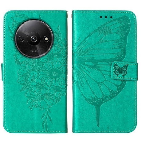 Чохол-книжка Embossed Butterfly для Xiaomi Redmi A3 - зелений