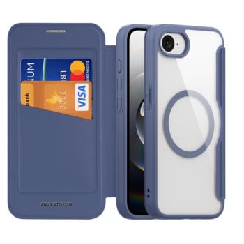 Чехол-книжка DUX DUCIS Skin X Pro Series Magsafe на iPhone 16e - синий