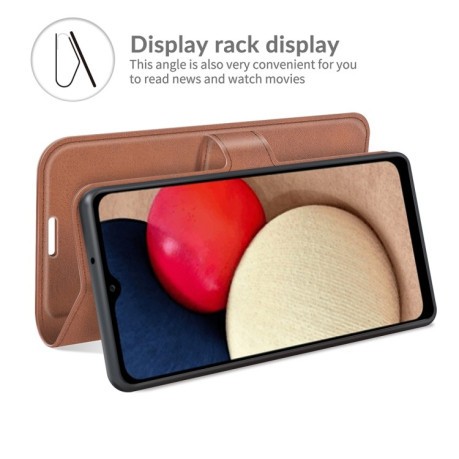 Чохол-книжка Retro Calf Pattern Buckle для Samsung Galaxy A03s - світло-коричневий