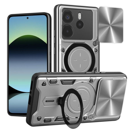 Протиударний чохол CD Texture Sliding Camshield Magnetic Holder для Xiaomi Redmi Note 14 4G 164.48mm - сріблястий