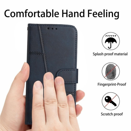 Чохол-книжка Stitching Calf Texture для Vivo Y76/Y76s - синій