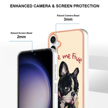 Противоударный чехол Electroplating IMD для Samsung Galaxy S23 FE 5G - Dog
