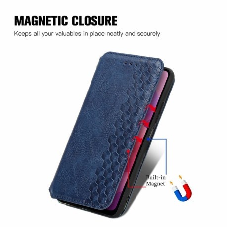 Чехол-книжка Cubic Grid для OnePlus 12R 5G - синий