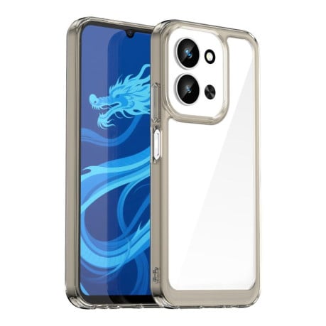 Противоударный чехол Colorful Acrylic Series с цветной силиконовой боковиной на Xiaomi Redmi 15C 5G / 4G EU 173mm - серый