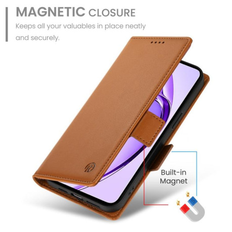 Чехол-книжка Side Buckle Magnetic Frosted Leather для Realme 13+ - коричневый