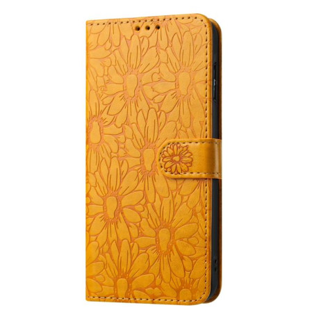 Чехол-книжка Daisy Embossed Leather для на Samsung Galaxy F16 5G / M16 5G - желтый