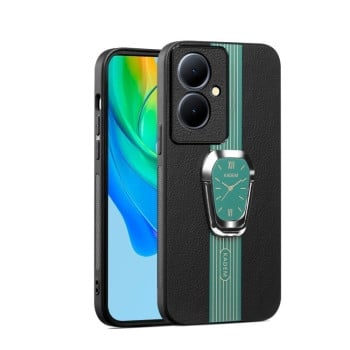 Чохол Magnetic Litchi Leather Back Phone Case with Holder для OPPO Reno11 F 5G - зелений